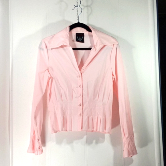 Veronique Young Beautiful Pink Button Shirt - Picture 1 of 10